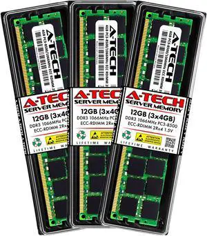 A-Tech 12GB Kit (3x4GB) RAM for Apple Mac Pro (Early 2009, 4-Core/8-Core & Mid 2010, 4-Core/8-Core & Mid 2012, 4-Core), Xserve (Early 2009, 4-Core/8-Core) | DDR3 1066 PC3-8500 ECC RDIMM 240-Pin Memory