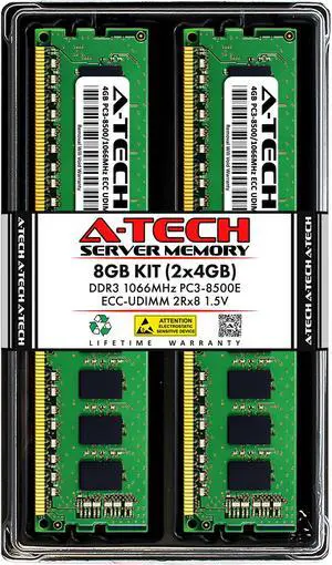 A-Tech 8GB Kit (2x4GB) RAM for Apple Mac Pro (Early 2009, 4-Core/8-Core & Mid 2010, 4-Core/8-Core & Mid 2012, 4-Core), Xserve (Early 2009, 4-Core/8-Core) | DDR3 1066 PC3-8500 ECC UDIMM 240-Pin Memory
