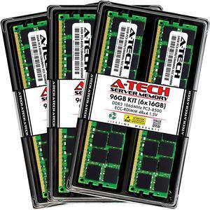 A-Tech 96GB Kit (6x16GB) RAM for Apple Mac Pro (Early 2009, 8-Core & Mid 2010, 8-Core) | DDR3 1066/1067MHz PC3-8500 ECC RDIMM 240-Pin Memory Upgrade