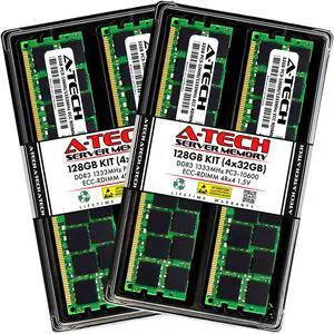 A-Tech 128GB Kit (4x32GB) RAM for Apple Mac Pro (Late 2013, Cylinder) | DDR3 1333MHz PC3-10600 ECC RDIMM 240-Pin Memory Upgrade