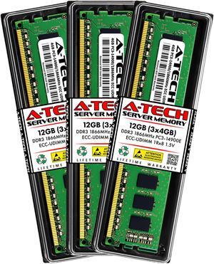 A-Tech 12GB Kit (3x4GB) RAM for Apple Mac Pro (Late 2013, Cylinder) | DDR3 1866/1867MHz PC3-14900 ECC UDIMM 240-Pin Memory Upgrade