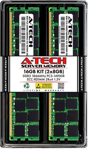 A-Tech 16GB (2x8GB) 2Rx4 PC3-14900R DDR3 1866 MHz ECC RDIMM 1.5V Registered DIMM 240-Pin Dual Rank x4 Server & Workstation RAM Memory Upgrade Kit