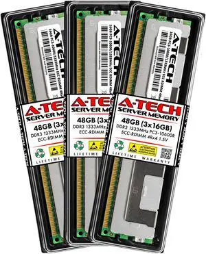 A-Tech 48GB Kit (3x16GB) RAM for Apple Mac Pro (Mid 2010, 6-Core/12-Core & Mid 2012, 6-Core/12-Core) | DDR3 1333MHz PC3-10600 ECC RDIMM 240-Pin Memory Upgrade A-Tech 48GB Kit (3x16GB) RAM for Apple Mac Pro (Mid 2010, 6-Core/12-Core & Mid 2012, 6-Core/12-Core) | DDR3 1333MHz PC3-10600 ECC RDIMM 240-Pin Memory Upgrade