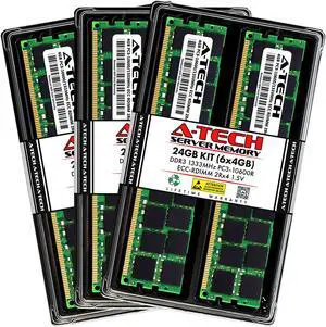 A-Tech 24GB Kit (6x4GB) RAM for Apple Mac Pro (Mid 2010/2012, 12-Core) | DDR3 1333MHz PC3-10600 ECC RDIMM 240-Pin Memory Upgrade