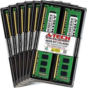 A-Tech 48GB Kit (12x4GB) RAM for Apple Xserve (Early 2009, 8-Core) | DDR3 1066/1067MHz PC3-8500 ECC UDIMM 240-Pin Memory Upgrade