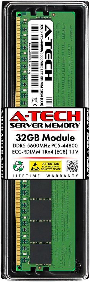 A-Tech 32GB 1Rx4 PC5-44800R DDR5 5600 MHz EC8 RDIMM ECC Registered DIMM 288-Pin Single Rank x4 Server & Workstation RAM Memory Upgrade Module