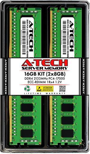 A-Tech 16GB (2x8GB) 1Rx4 PC4-17000R DDR4 2133 MHz ECC RDIMM Registered DIMM 288-Pin Single Rank x4 Server & Workstation RAM Memory Upgrade Kit