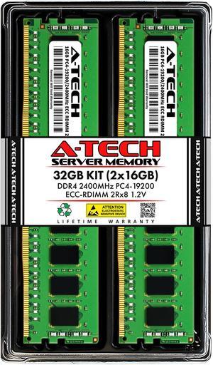 A-Tech 32GB (2x16GB) 2Rx8 PC4-19200R DDR4 2400 MHz ECC RDIMM Registered DIMM 288-Pin Dual Rank x8 Server & Workstation RAM Memory Upgrade Kit
