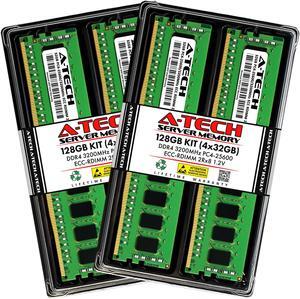 A-Tech 128GB (4x32GB) 2Rx8 PC4-25600R DDR4 3200 MHz ECC RDIMM Registered DIMM 288-Pin Dual Rank x8 Server & Workstation RAM Memory Upgrade Kit