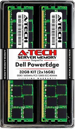 32GB (2x16GB) RAM for Dell PowerEdge R320, R420, R420xr, R520, R620, R720, R720xd, R820, R920 | 12th Gen. Rack Servers | DDR3 1600MHz ECC RDIMM PC3-12800 2Rx4 1.5V Registered DIMM Server Memory Kit