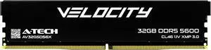 A-Tech Velocity 32GB DDR5 5600MHz (PC5-44800) CL46 XMP 3.0 UDIMM 1.1V Non-ECC DIMM 288-Pin Desktop PC Gaming Memory RAM Module - Black (AV32G5D56X)