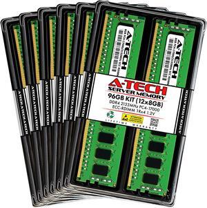 96GB (12x8GB) RAM for Dell PowerEdge R430, R530, R630, R630 XL, R730, R730 XL, R730xd, R730xd XL, R830, R930 | 13th Gen. Rack Servers | DDR4 2133MHz ECC RDIMM PC4-17000 1Rx4 Registered Memory Kit