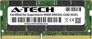Supermicro Certified MEM-DR416L-CL02-SO21 | Micron 16GB PC4-17000 DDR4 2133MHz 2Rx8 Non-ECC SODIMM 260-Pin Laptop Memory RAM