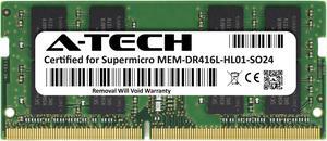 Supermicro Certified MEM-DR416L-HL01-SO24 | Hynix HMA82GS6AFR8N-UH | 16GB PC4-19200 DDR4 2400MHz 2Rx8 Non-ECC SODIMM 260-Pin Laptop Memory RAM
