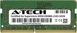 Supermicro Certified MEM-DR480L-CL01-SO26 | Micron MTA8ATF1G64HZ-2G6E1 | 8GB PC4-21300 DDR4 2666MHz 1Rx8 Non-ECC SODIMM 260-Pin Laptop Memory RAM