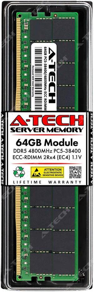 A-Tech 64GB 2Rx4 PC5-38400R DDR5 4800 MHz EC4 RDIMM ECC Registered DIMM 288-Pin Dual Rank x4 Server & Workstation RAM Memory Upgrade Module