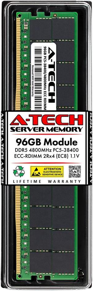 A-Tech 96GB DDR5 4800MHz EC8 RDIMM PC5-38400 ECC Registered 2Rx4 CL40 1.1V 288-Pin Server Workstation RAM Memory Module