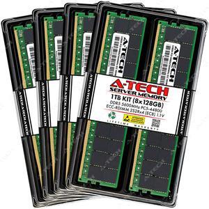 A-Tech 1TB (8x128GB) 2S2Rx4 (4Rx4 3DS) PC5-44800R DDR5 5600 MHz EC8 RDIMM ECC Registered DIMM 288-Pin Quad Rank x4 3DS/TSV Server & Workstation RAM Memory Upgrade Kit