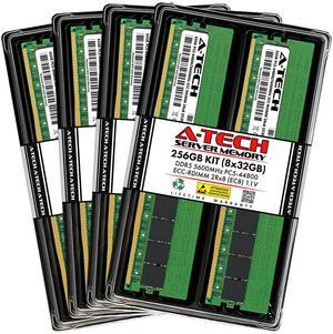 A-Tech 256GB (8x32GB) 2Rx8 PC5-44800R DDR5 5600 MHz EC8 RDIMM ECC Registered DIMM 288-Pin Dual Rank x8 Server & Workstation RAM Memory Upgrade Kit