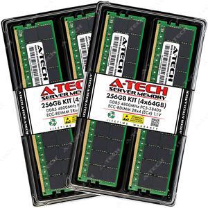 A-Tech 256GB (4x64GB) 2Rx4 PC5-38400R DDR5 4800 MHz EC4 RDIMM ECC Registered DIMM 288-Pin Dual Rank x4 Server & Workstation RAM Memory Upgrade Kit