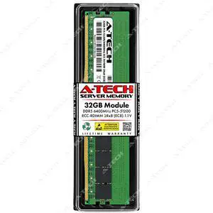 A-Tech 32GB 2Rx8 PC5-51200R DDR5 6400 MHz EC8 RDIMM ECC Registered DIMM 288-Pin Dual Rank x8 Server & Workstation RAM Memory Upgrade Module A-Tech 32GB 2Rx8 PC5-51200R DDR5 6400 MHz EC8 RDIMM ECC Registered DIMM 288-Pin Dual Rank x8 Server & Workstation RAM Memory Upgrade Module