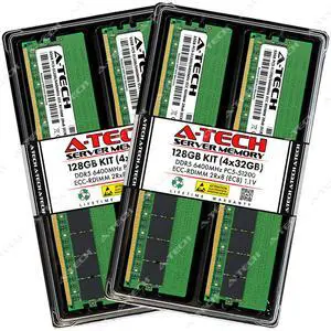 A-Tech 128GB (4x32GB) 2Rx8 PC5-51200R DDR5 6400 MHz EC8 RDIMM ECC Registered DIMM 288-Pin Dual Rank x8 Server & Workstation RAM Memory Upgrade Kit A-Tech 128GB (4x32GB) 2Rx8 PC5-51200R DDR5 6400 MHz EC8 RDIMM ECC Registered DIMM 288-Pin Dual Rank x8 Server & Workstation RAM Memory Upgrade Kit