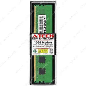A-Tech 16GB 1Rx8 PC5-51200R DDR5 6400 MHz EC8 RDIMM ECC Registered DIMM 288-Pin Single Rank x8 Server & Workstation RAM Memory Upgrade Module A-Tech 16GB 1Rx8 PC5-51200R DDR5 6400 MHz EC8 RDIMM ECC Registered DIMM 288-Pin Single Rank x8 Server & Workstation RAM Memory Upgrade Module