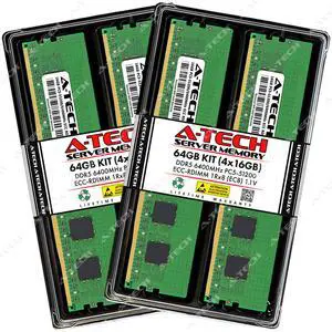 A-Tech 64GB (4x16GB) 1Rx8 PC5-51200R DDR5 6400 MHz EC8 RDIMM ECC Registered DIMM 288-Pin Single Rank x8 Server & Workstation RAM Memory Upgrade Kit A-Tech 64GB (4x16GB) 1Rx8 PC5-51200R DDR5 6400 MHz EC8 RDIMM ECC Registered DIMM 288-Pin Single Rank x8 Server & Workstation RAM Memory Upgrade Kit