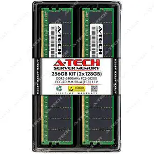 A-Tech 256GB (2x128GB) 2Rx4 PC5-51200R DDR5 6400 MHz EC8 RDIMM ECC Registered DIMM 288-Pin Dual Rank x4 Server & Workstation RAM Memory Upgrade Kit A-Tech 256GB (2x128GB) 2Rx4 PC5-51200R DDR5 6400 MHz EC8 RDIMM ECC Registered DIMM 288-Pin Dual Rank x4 Server & Workstation RAM Memory Upgrade Kit