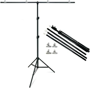 6.5x6.5feet/2x2m T-Shaped Photo Backdrop Background Stand with Four Clip Kit 6.5x6.5feet/2x2m T-Shaped Photo Backdrop Background Stand with Four Clip Kit