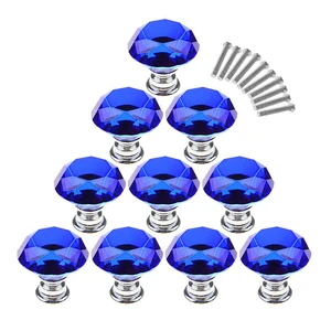 10Pcs Crystal Glass Cabinet Knob Diamond Shape 30mm Drawer Cupboard Handle Pull 10Pcs Crystal Glass Cabinet Knob Diamond Shape 30mm Drawer Cupboard Handle Pull