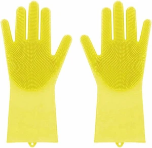 Silicone Cleaning Brush Scrubber Gloves Heat Resistant Dish Washing Silicone Cleaning Brush Scrubber Gloves Heat Resistant Dish Washing
