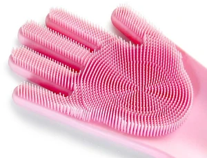 Silicone Cleaning Brush Scrubber Gloves Heat Resistant Dish Washing Silicone Cleaning Brush Scrubber Gloves Heat Resistant Dish Washing