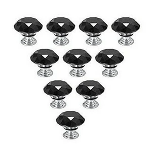 10Pcs Crystal Glass Cabinet Knob Diamond Shape 30mm Drawer Cupboard Handle Pull 10Pcs Crystal Glass Cabinet Knob Diamond Shape 30mm Drawer Cupboard Handle Pull