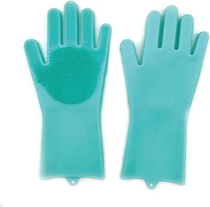Silicone Cleaning Brush Scrubber Gloves Heat Resistant Dish Washing Silicone Cleaning Brush Scrubber Gloves Heat Resistant Dish Washing