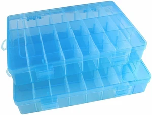 2 Pack 24 Grids Plastic Storage Box Jewelry Earring Tool Containers Organizer 2 Pack 24 Grids Plastic Storage Box Jewelry Earring Tool Containers Organizer