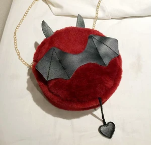Devil Monster Crossbody Shoulder Bag Faux Fur Fluffy Bat Doll Toys Handbag Devil Monster Crossbody Shoulder Bag Faux Fur Fluffy Bat Doll Toys Handbag