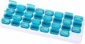 31 Day Monthly Pill Organizer Medication Pod Compartment Planner Box Plastic( 2 Pack)