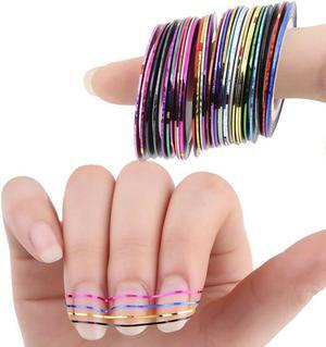 32Pcs Mixed Colors Rolls Striping Tape Line DIY Nail Art Tips Decoration Sticker
