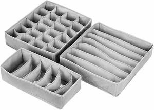 3Pcs Sock Bra Underwear Closet Drawer Organizer Storage Bamboo Charcoal Set 3Pcs Sock Bra Underwear Closet Drawer Organizer Storage Bamboo Charcoal Set