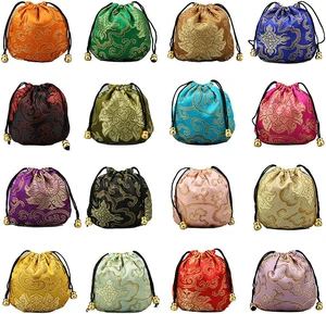 Silk Brocade Jewelry Pouch Bag Drawstring Coin Purse Gift Bag Value Set( 16 Pouches) Silk Brocade Jewelry Pouch Bag Drawstring Coin Purse Gift Bag Value Set( 16 Pouches)