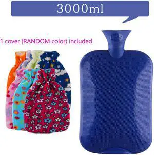 3 Liter/3000mL Large PVC Rubber HOT WATER Bag Warm/Heat / Cold Therapy + Cover