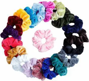 30 pcs Hair Scrunchies Gold Velvet Elastics Bands Ties Scrunchy Bands Ties Rope