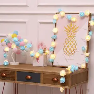 9.84 Ft 20 LED Rose Flower Lights String Battery Operated Wedding Home Party