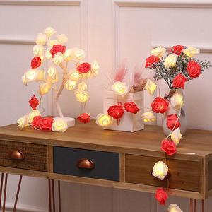 9.84 Ft 20 LED Rose Flower Lights String Battery Operated Wedding Home Party