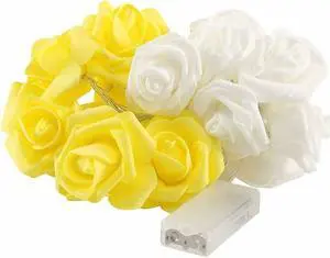 9.84 Ft 20 LED Rose Flower Lights String Battery Operated Wedding Home Party