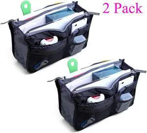 2 Pack Travel Insert Handbag Purse Large Liner Organizer Tidy Bags