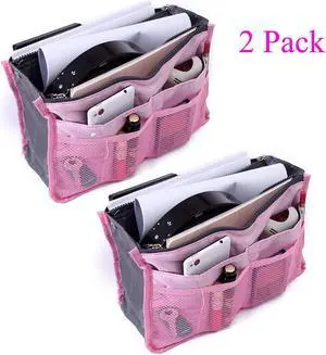 2 Pack Travel Insert Handbag Purse Large Liner Organizer Tidy Bags