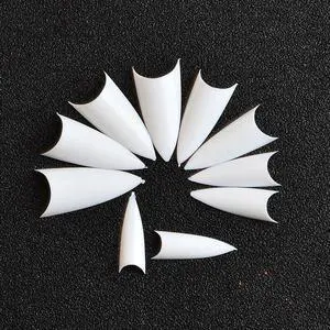 1000Pcs Stiletto French False Fake Acrylic Nail Tips Coffin Nails Long