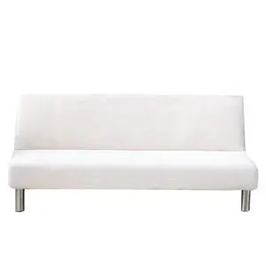 US Stretch Solid Color Futon Slipcover Full Or Queen Size Armless Sofa Bed Cover White US Stretch Solid Color Futon Slipcover Full Or Queen Size Armless Sofa Bed Cover White